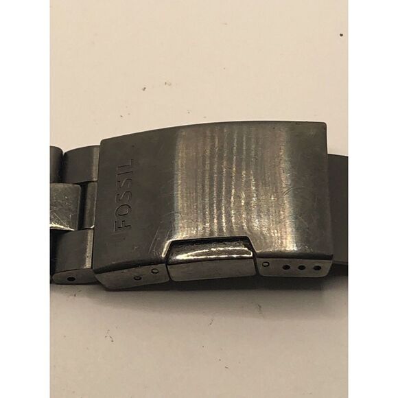 Authentic Fossil Watch Bracelet Parts Partial Band Clasp Links Grey 20mm FK87 - Picture 9 of 9